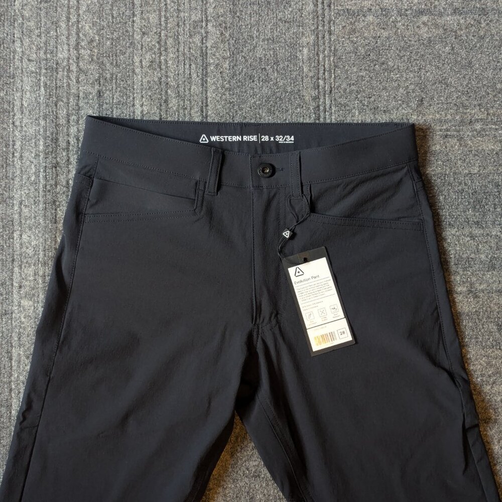 NEW $128 Western Rise Evolution Black Stretch Onebag Active Travel Pants - 28x32